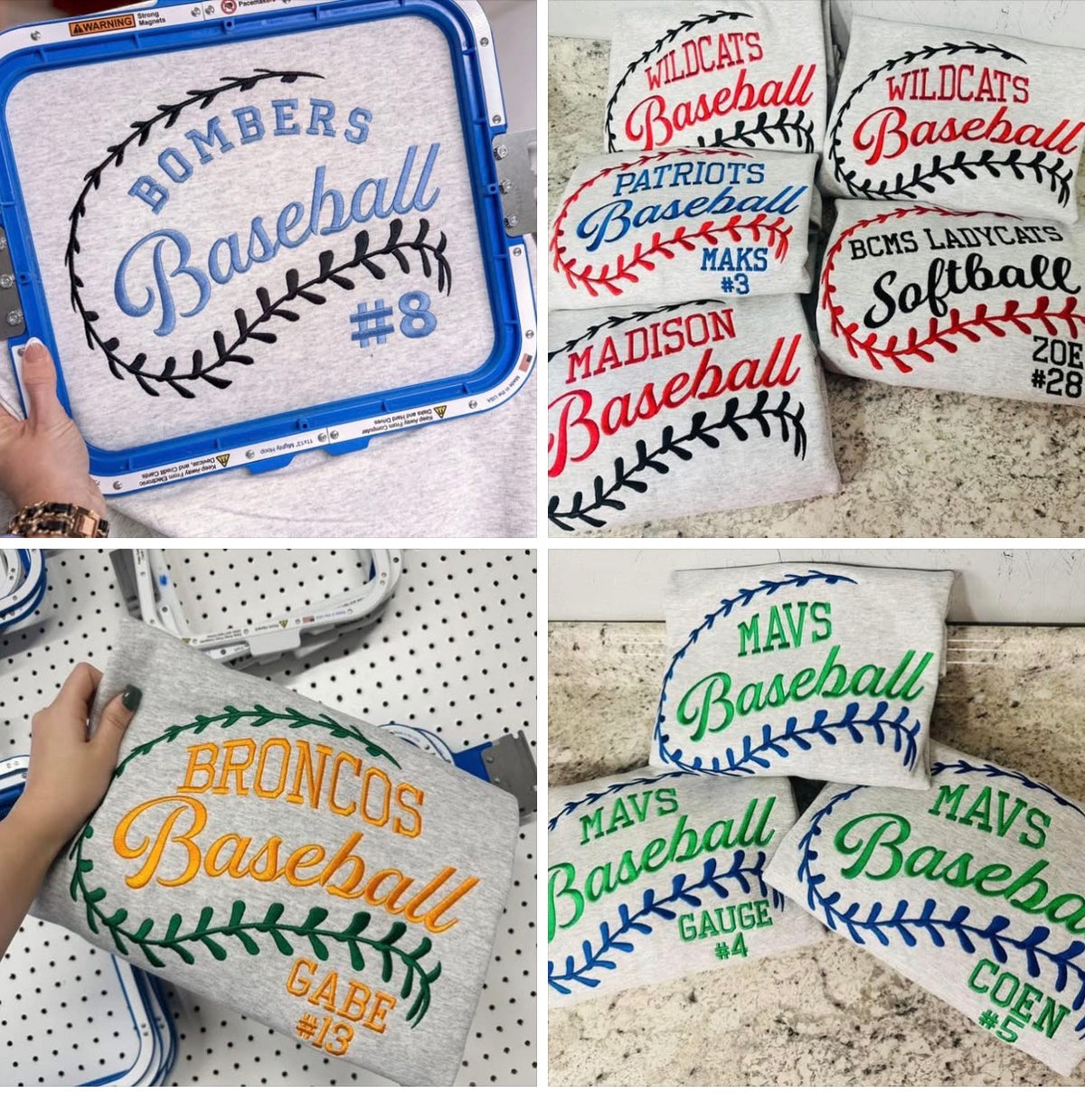 Baseball & Softball Seam tees & sweatshirts
