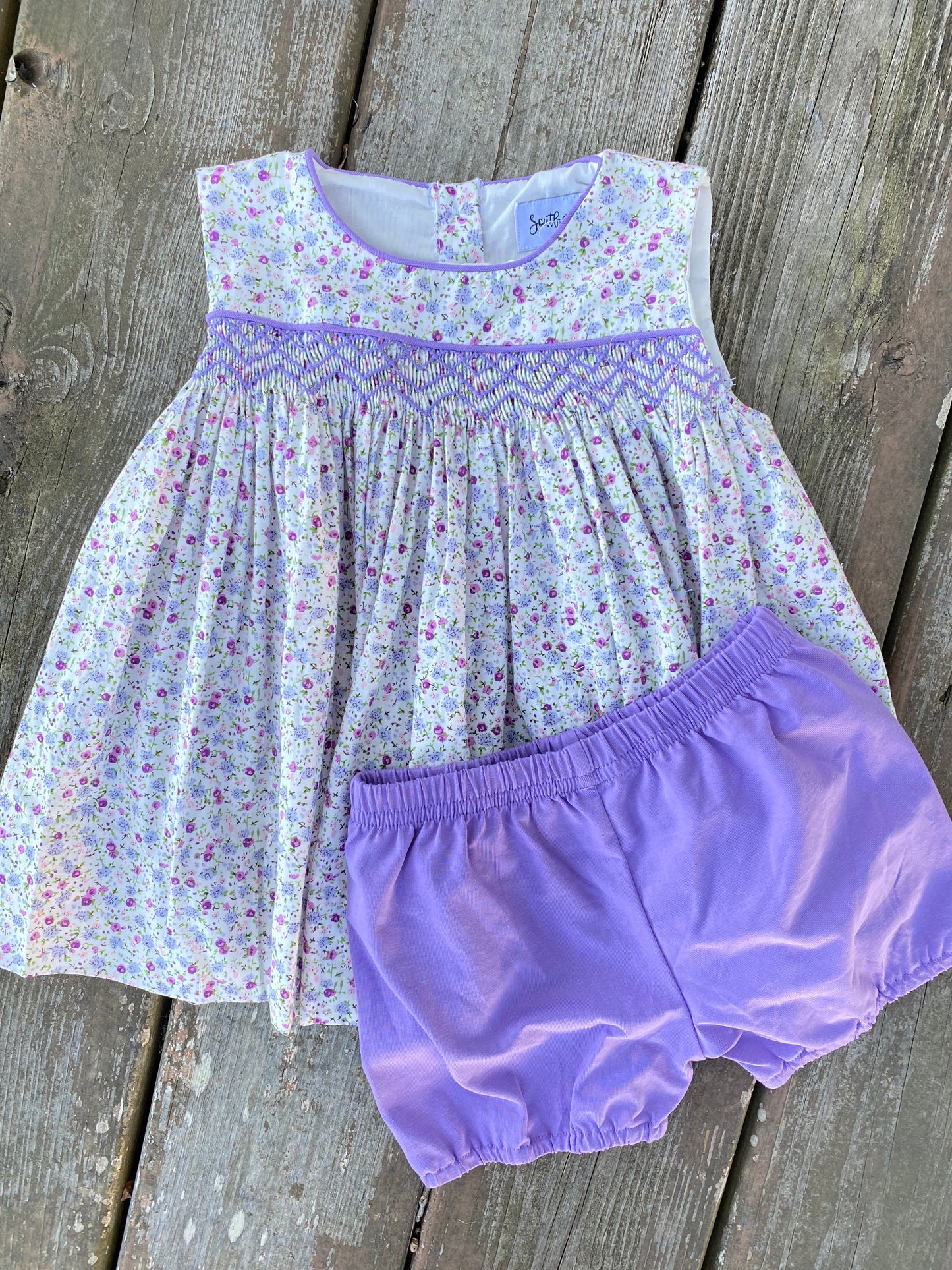 Lavender Geo Smocked Set - eta June