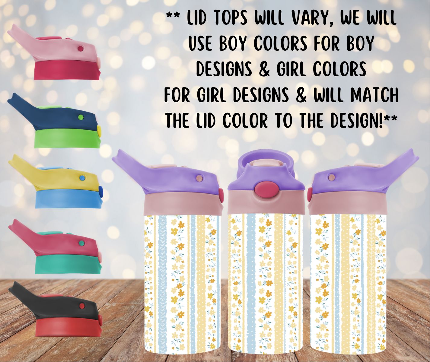 Yellow & Floral Flip Top Tumbler