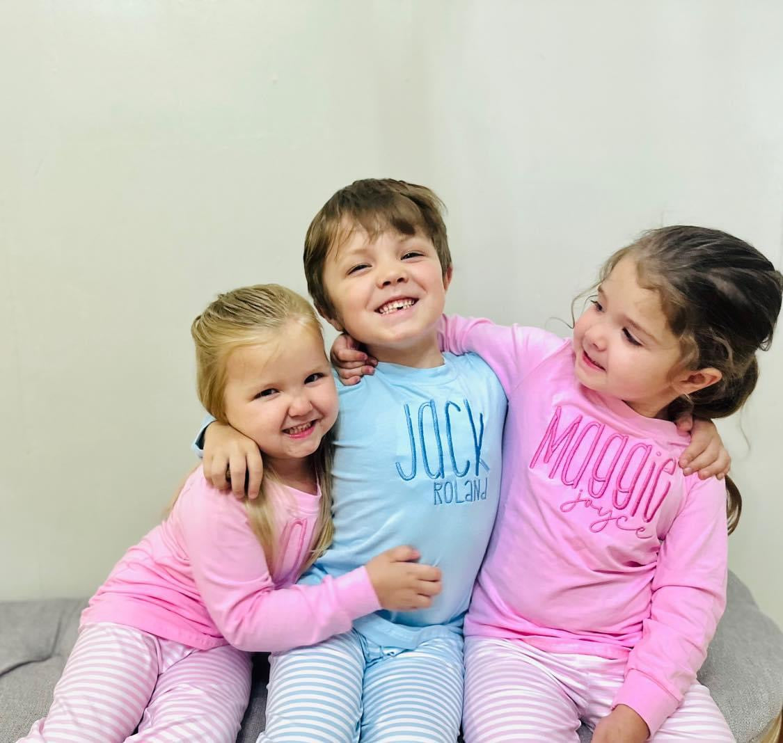 Pink and Blue Striped Lounge