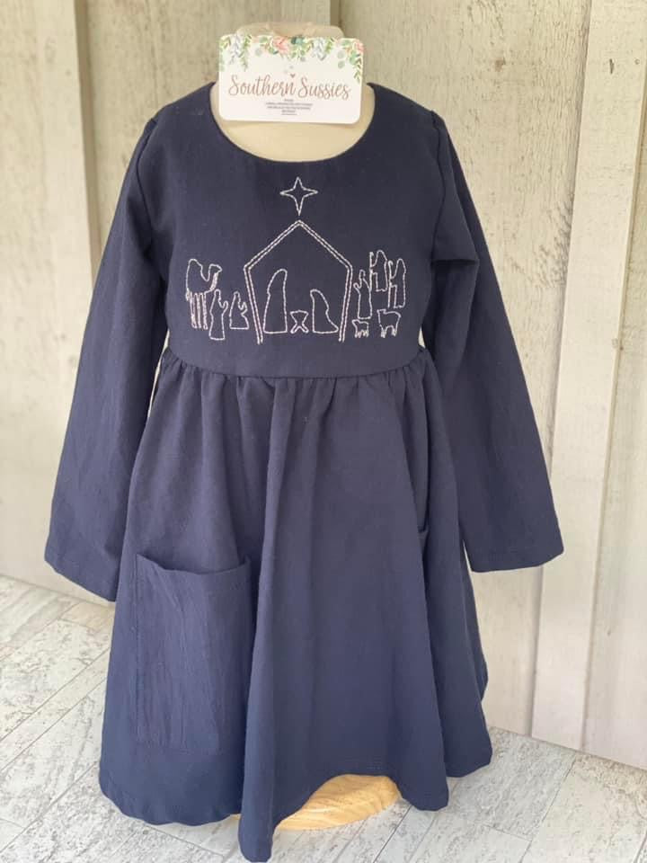 Silver Metallic Nativity Scene Dresses