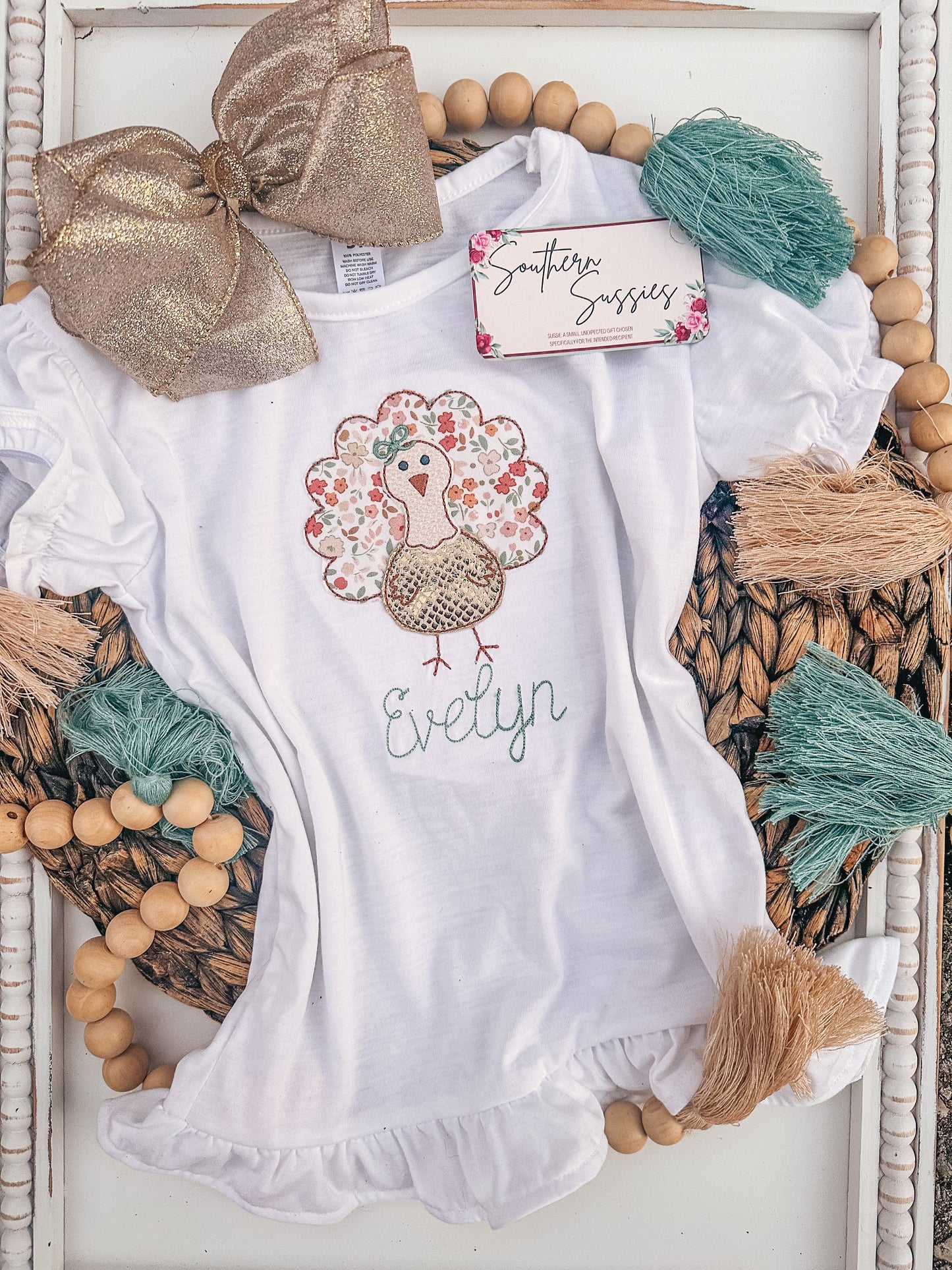 Floral Turkey Ruffle Shirt