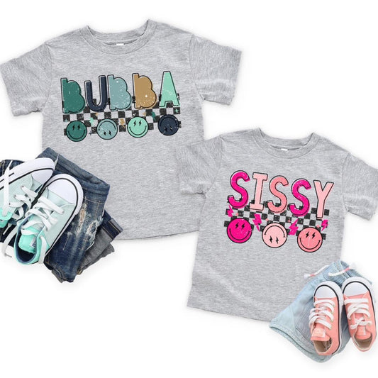 Bubba and Sissy Retro Smiley Tees