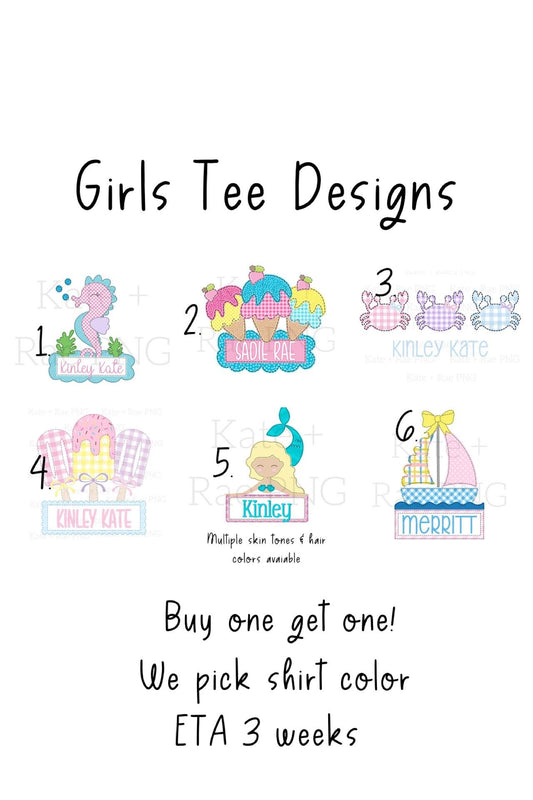 Girls Summer Tee Designs