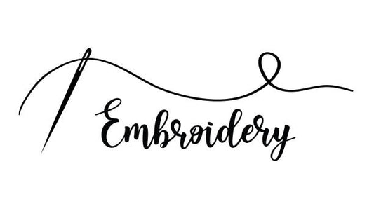 ADD EMBROIDERY TO ANY ORDER! - if you have multiple items that need embroidery please add to your cart the coordinating number of items to be embroidered and specify in the comments what embroidery is for what item