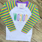 Mardi Gras Multi Color Name Raglan