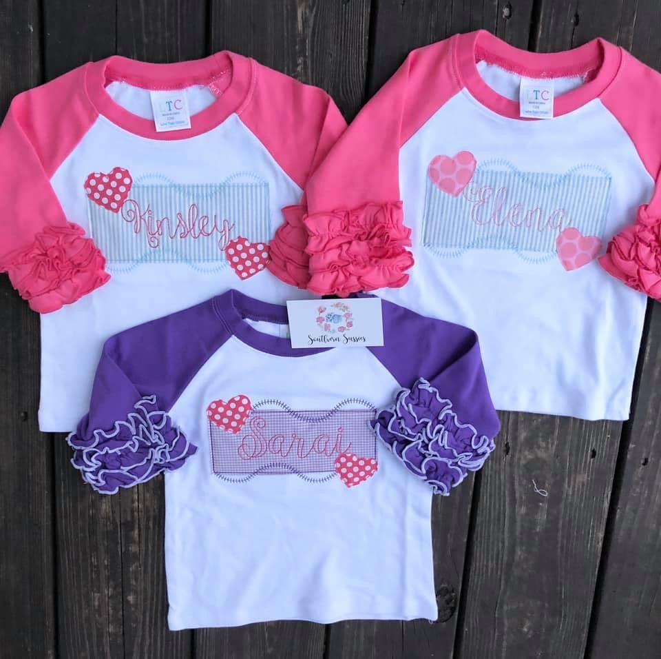 Valentine Applique Raglans