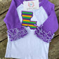 Mardi Gras Stripe LA Applique Raglan